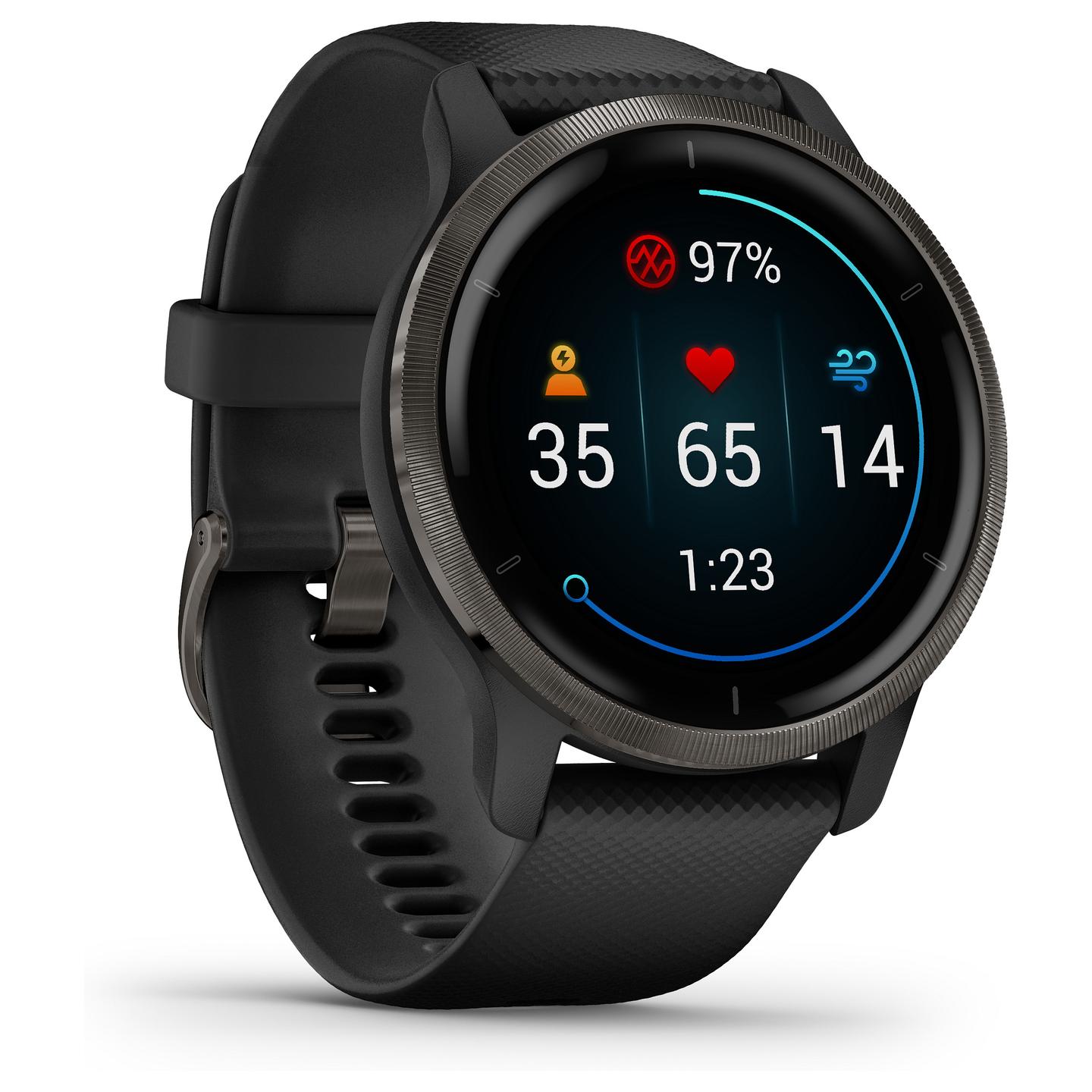 Orë e mençur Garmin Venu 2 / 45mm / AMOLED / GPS / Bluetooth / Wi-Fi - Zezë/Slate - 52