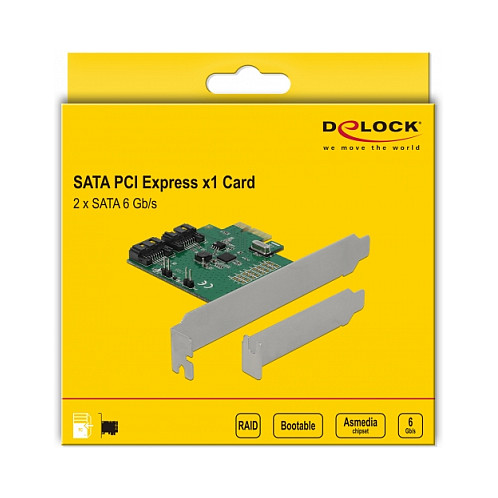 Aksesor për Disqe DeLOCK 90392 / 2x SATA 6Gb/s / RAID / PCIe 2.0 x1 / Low Profile - 4