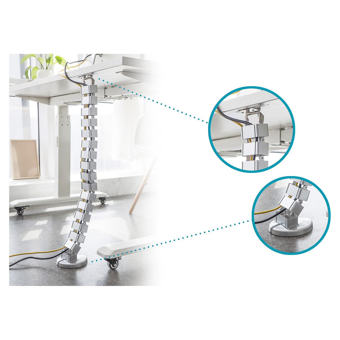 Organizues Kabllosh DIGITUS DA-90506, Fleksibil, 1.3m, 4 Kanale, 28 Segmente - Argjend - 8