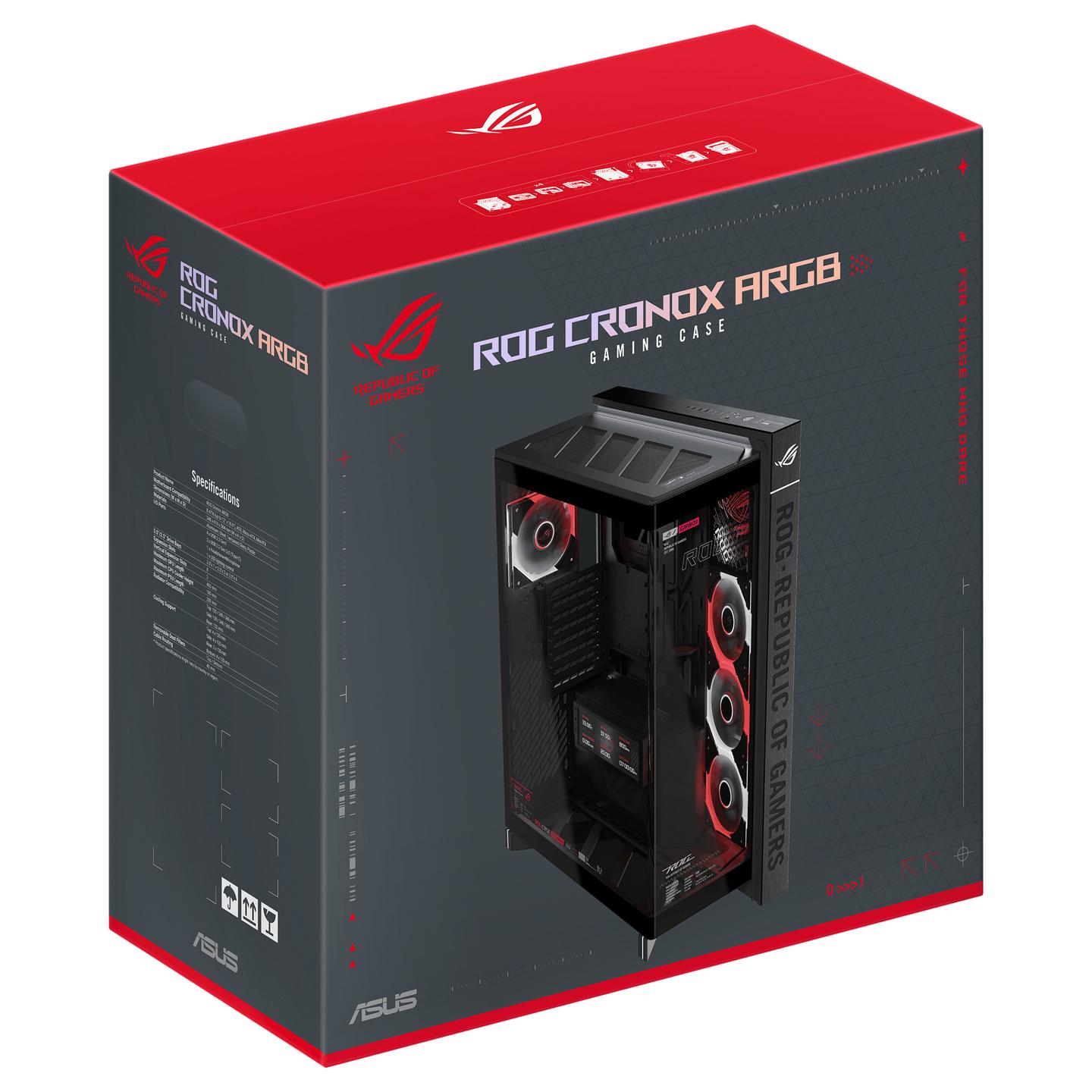Kasë ASUS ROG CRONOX GR801 CURVE TG ARGB / Big-Tower / Xham i Temperuar / 4x120mm ARGB / EATX – Zezë - 22