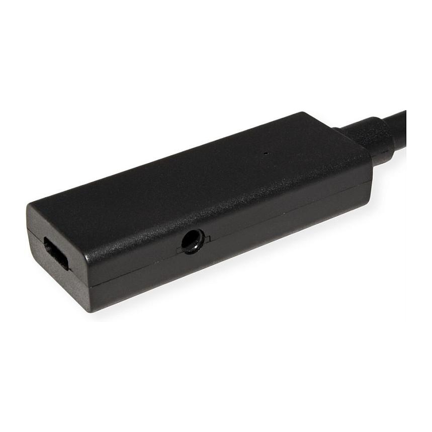 Kabllo USB ROLINE 12.04.1105 , USB-C Mashkull në USB-C Femër , USB 3.2 Gen 2 , 10Gbps , 5m , Zgjatuese Aktive - Zezë - 2