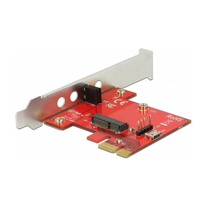 Kartë Zgjerimi PCI Express Delock 89889 / PCIe x1 / 1x M.2 Key E / PCIe + USB / Low Profile