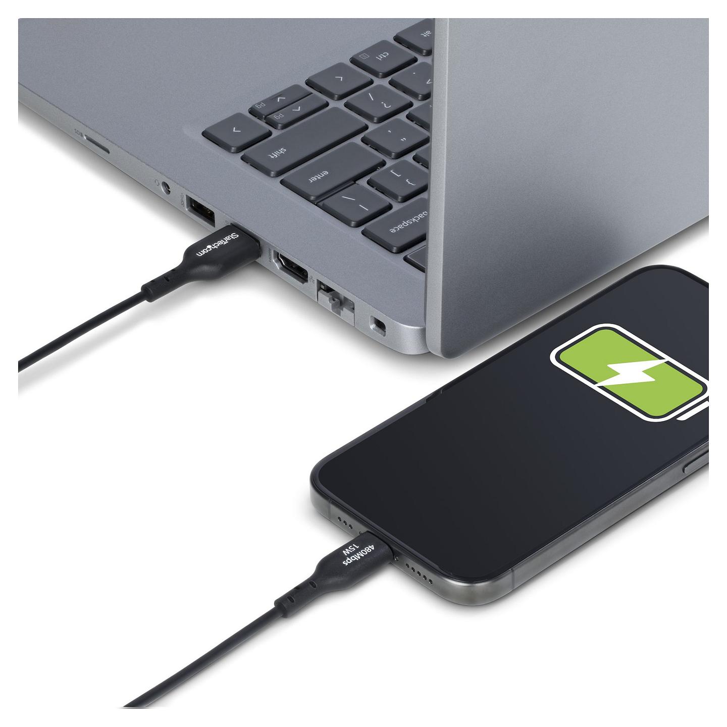 Kabllo StarTech.com USB2AC3MNC, USB-A në USB-C, USB 2.0, 480 Mbps, 15 W, 3 m - Zezë - 8