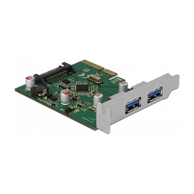 Kartë Zgjerimi PCI Express Delock 90298 / PCIe 3.0 x4 / 2x USB Type-A / USB 10Gbps / Low Profile - 2