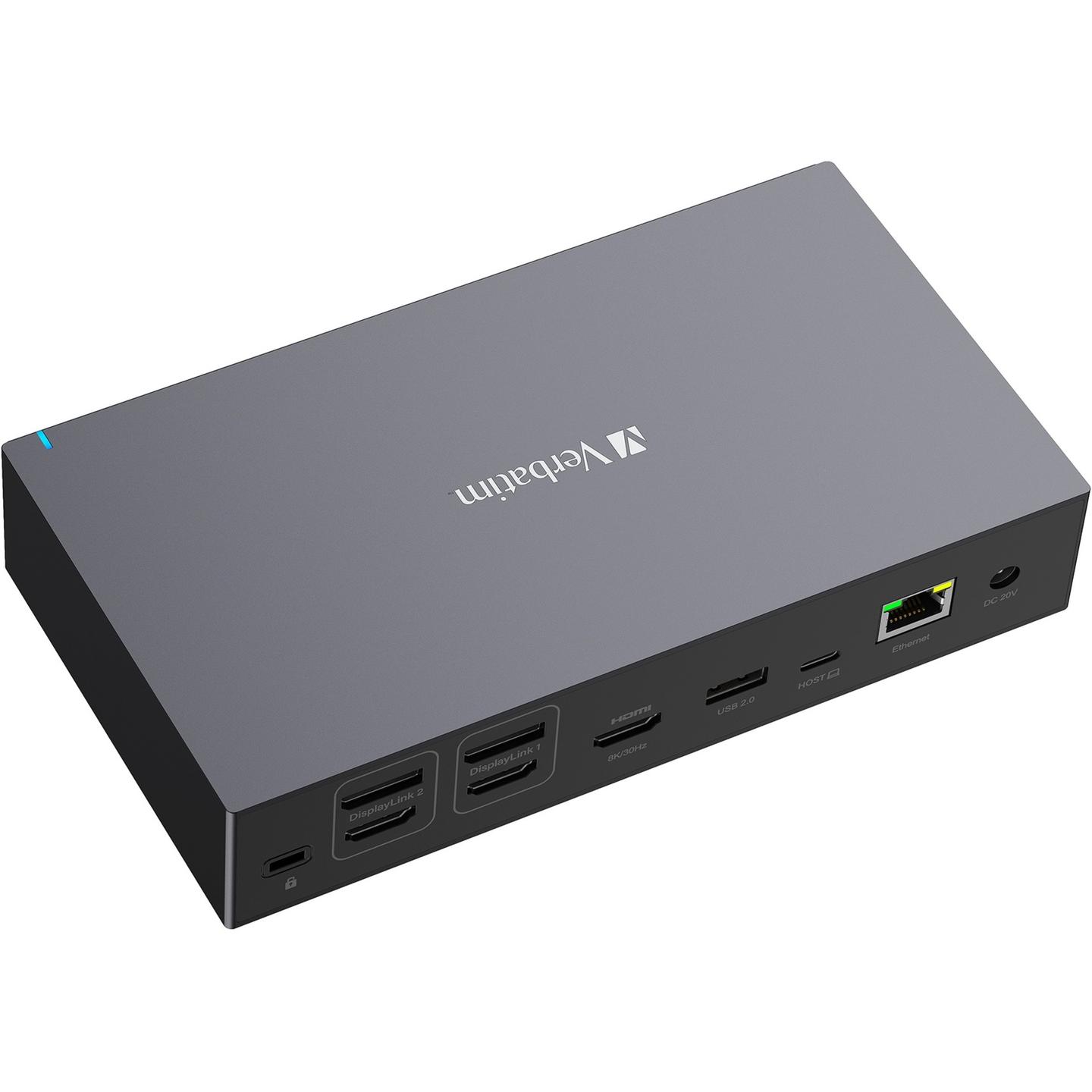 Docking Station Verbatim CDS-17, USB-C, 3× HDMI, 2× DisplayPort, Gigabit Ethernet, USB-A, SD, microSD, PD 100W - Hiri/Zezë - 3