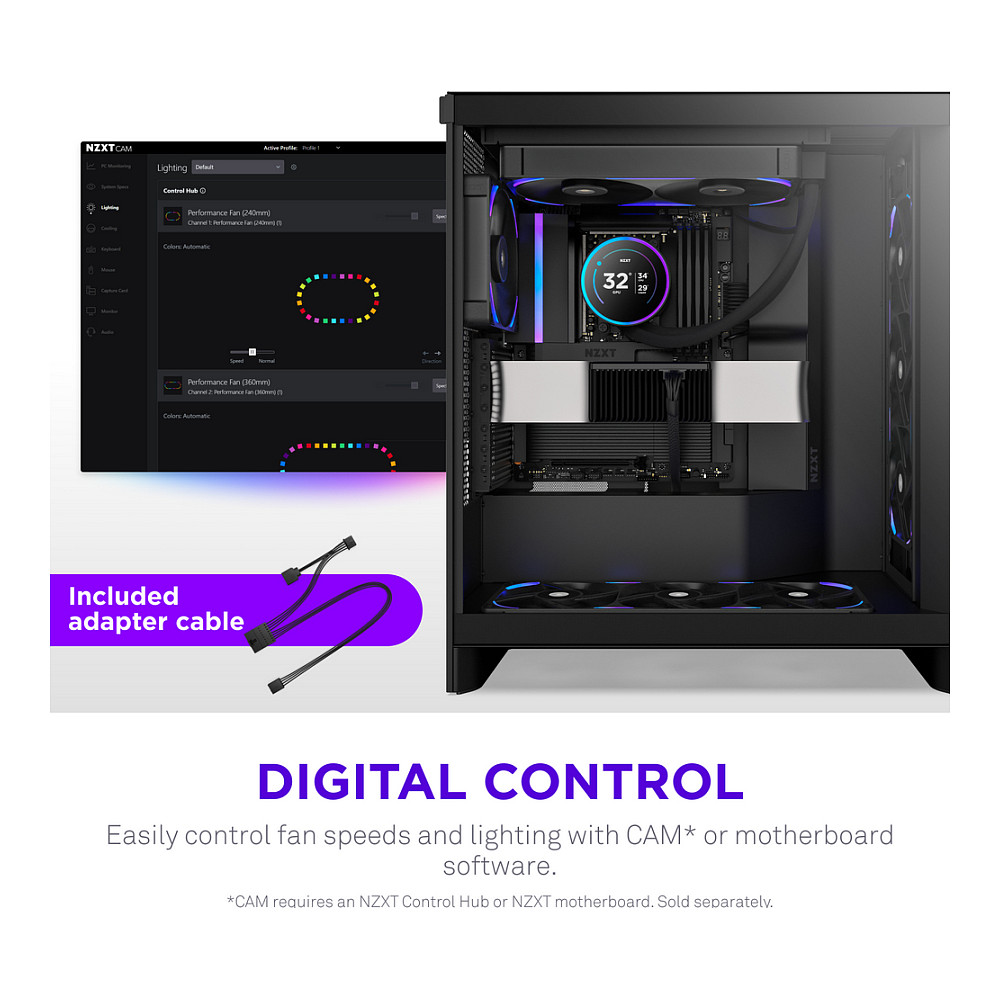 Ftohës për Kasë 280mm NZXT F280X RGB – Zezë - 11
