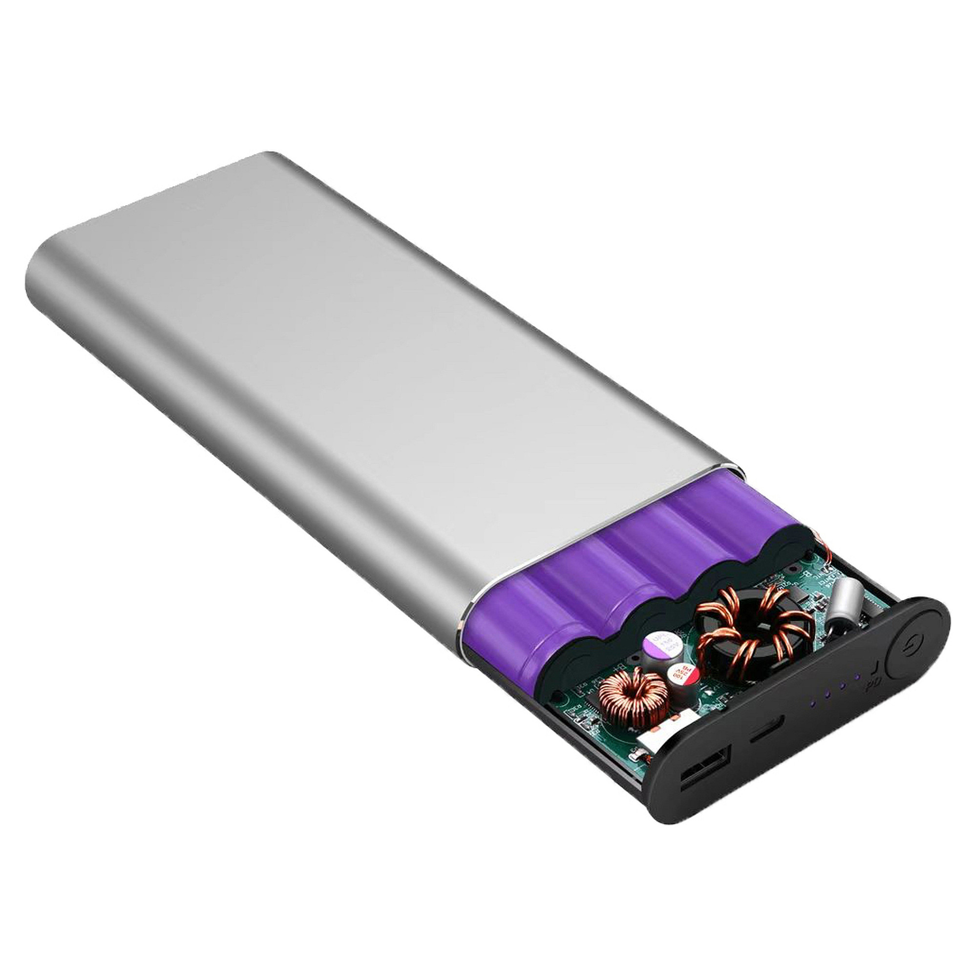 Powerbank RealPower PB-20000PD Pro / 20000mAh / 100W / USB-C / Quick Charge 3.0 – Argjendtë - 4