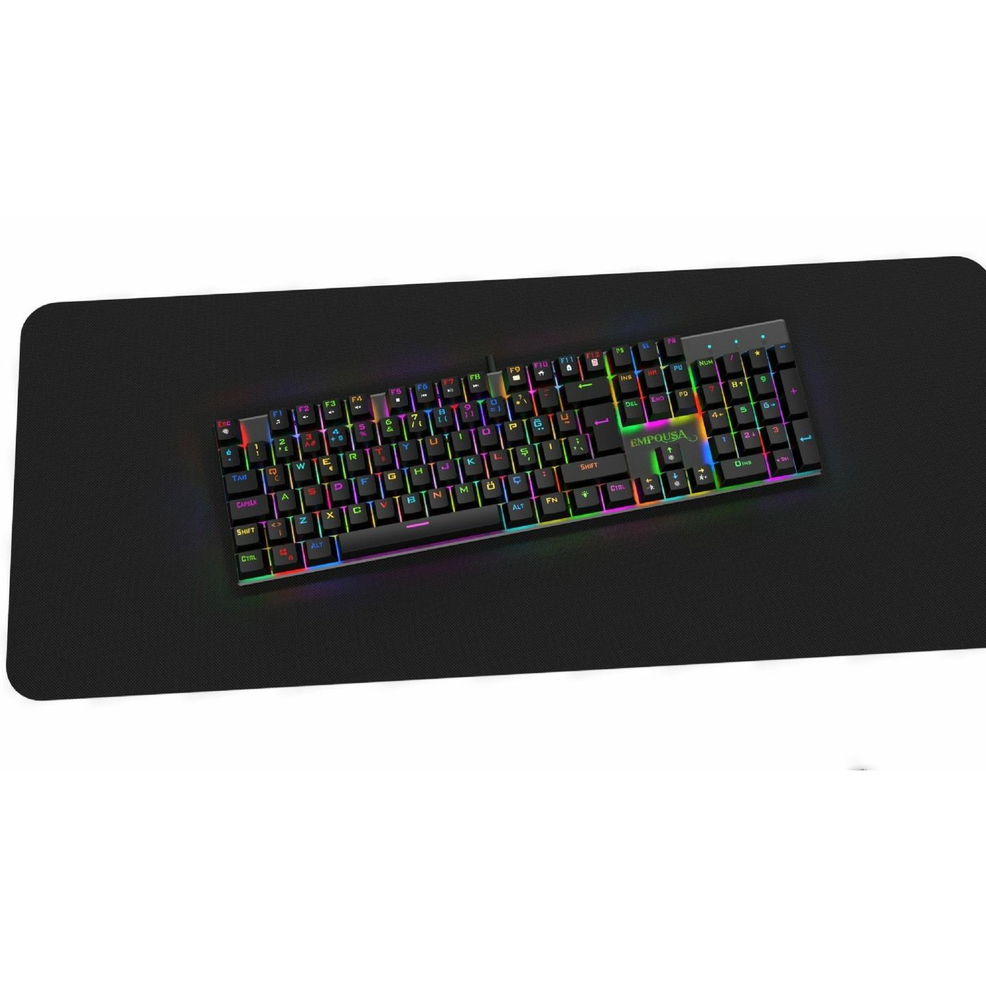 Tastierë Gaming INCA IKG-443 Empousa 100% / Mekanike / Red Switch / RGB / USB / 12 Multimedia Keys - Zezë - 7