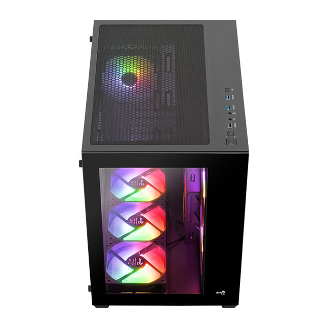 Kasë PC Aerocool Dryft / Midi Tower / ATX / 2x 140mm + 4x 120mm ARGB Fan / Tempered Glass - Zezë - 2