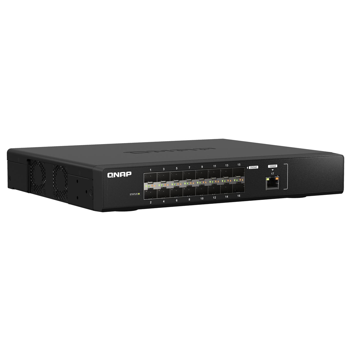 Switch QNAP QSW-M5216-1T, 16x SFP28 25GbE, 1x RJ45 10GbE, Switching Capacity 820Gbps, Layer 2 Managed, Rackmount - Zezë - 4