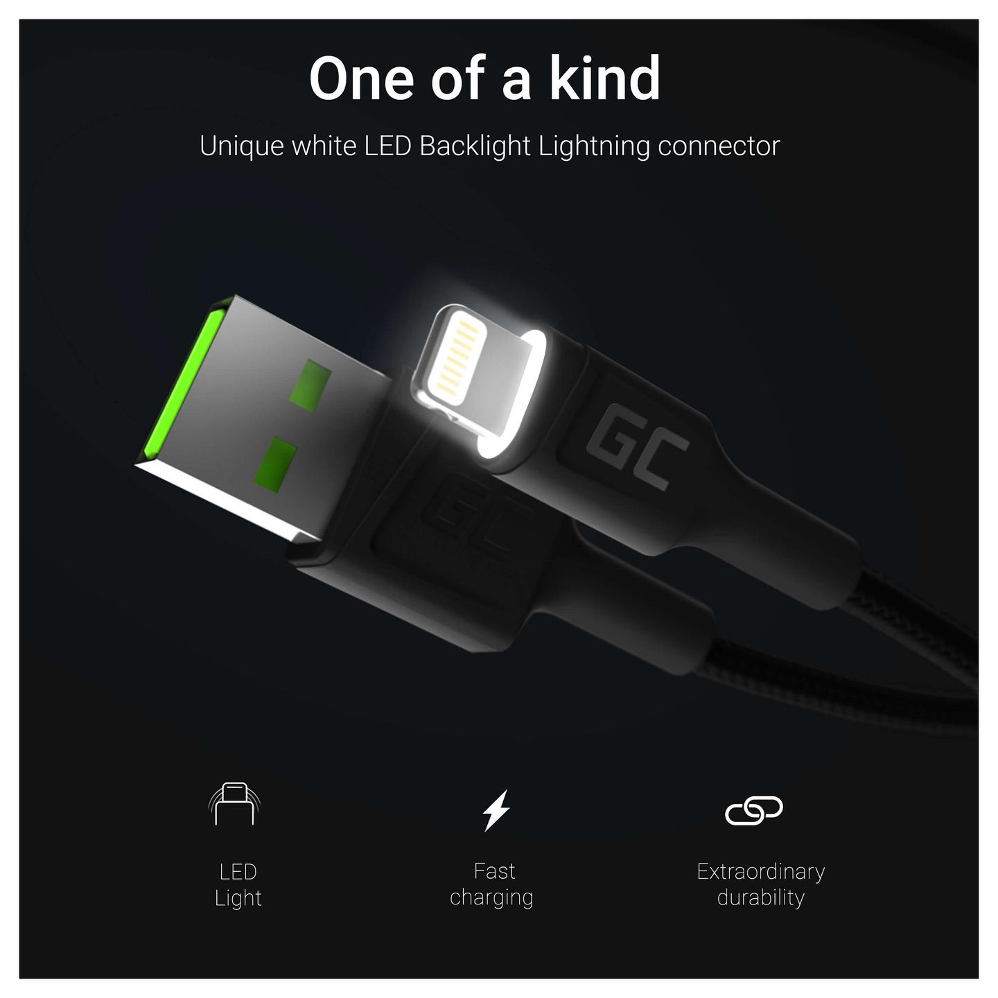 Kabllo për Rrjet ( UTP ) Green Cell KABGC05 lightning / 1.2 m – Zezë - 2