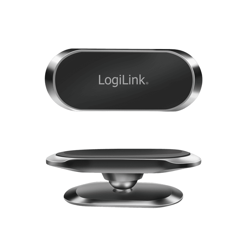 Mbajtës telefoni për veturë LogiLink AA0163 / Magnetic / 360° / deri 800 g / Aluminium – Argjend/Zezë - 2