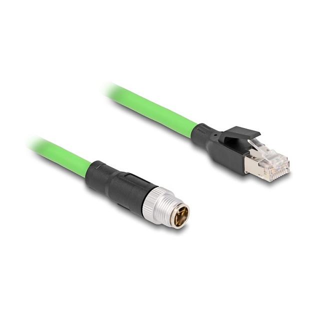 Kabllo për Rrjet DeLOCK 80441 / M12 X-coded 8-pin Mashkull → RJ-45 Mashkull / SF/UTP / 1m - Gjelbër - 3
