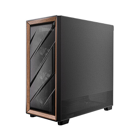 Kasë PC Antec FLUX / Midi Tower / E-ATX + ATX / 3x 120mm + 1x 140mm Fan / Tempered Glass + Wood - Zezë - 6