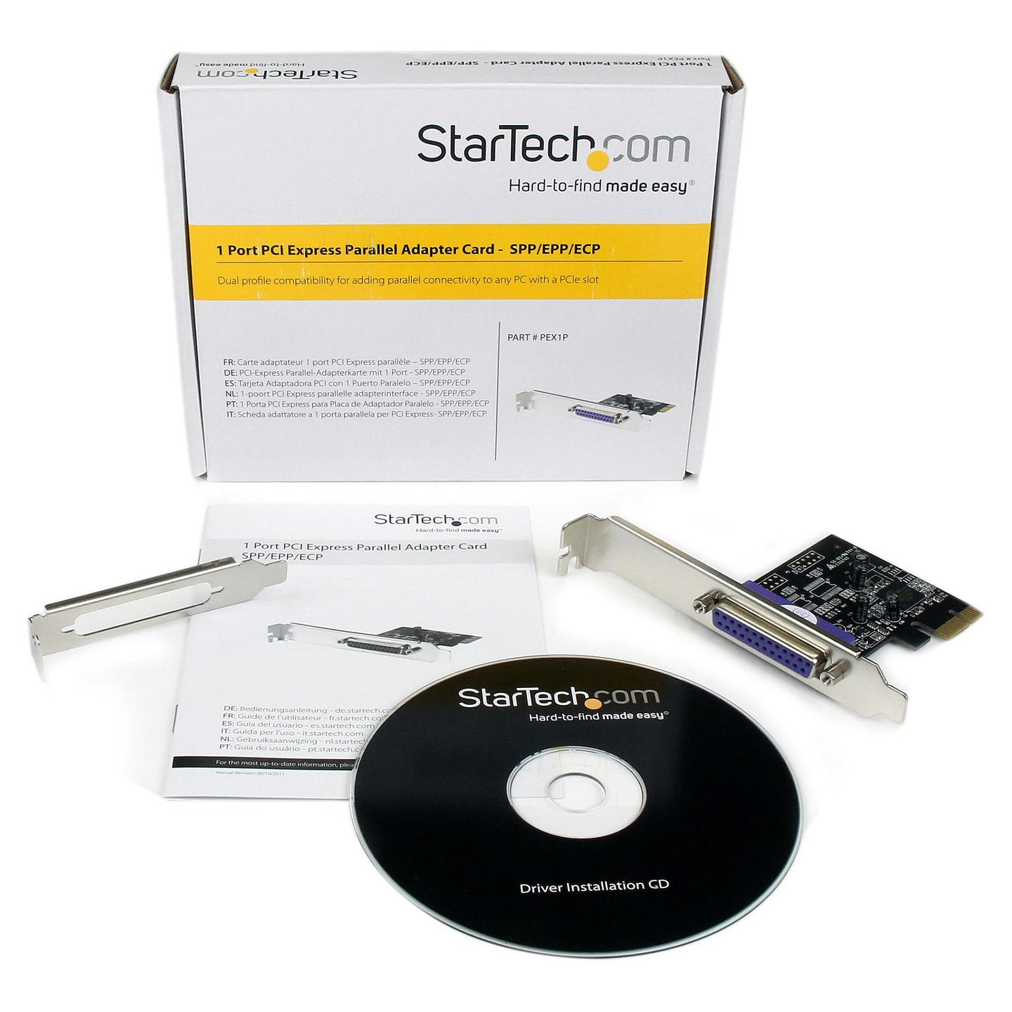 Kartë Zgjerimi StarTech.com PEX1P2, PCI Express 2.0 x1, 1x Paralel DB25, deri në 2.5Mbps, ASIX AX99100A, IEEE 1284, Low Profile + Full Height - 5