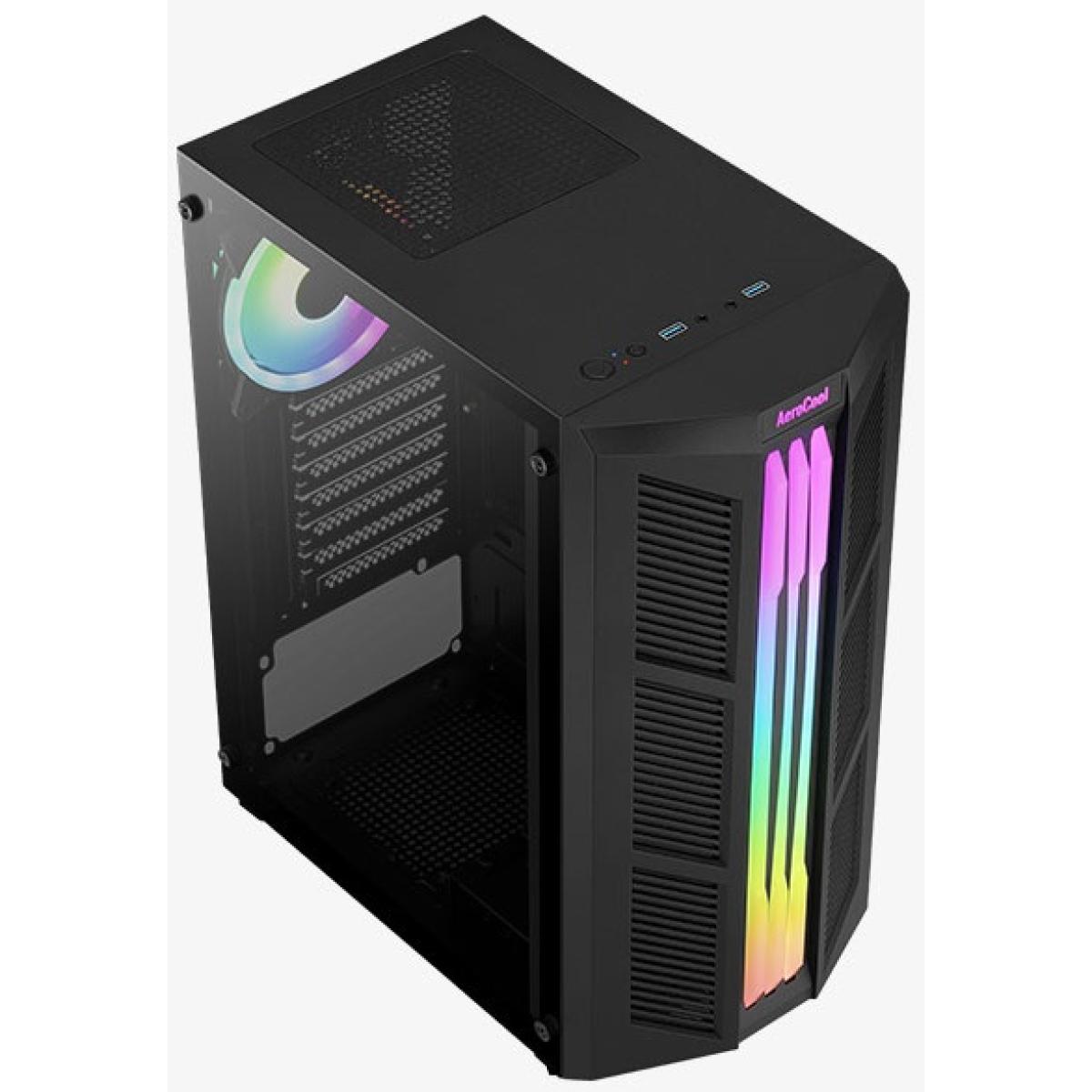 Kasë PC Aerocool Prime-G / Midi Tower / ATX / 1x 120mm ARGB Fan / Tempered Glass - Zezë - 3