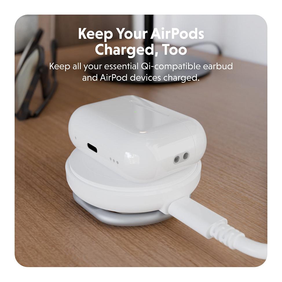 Karikues pa Kabllo Targus HYPER HJ3310WHGL, Qi2, 15W, 2-në-1, iPhone, Apple Watch, Magnetik - Bardhë - 4