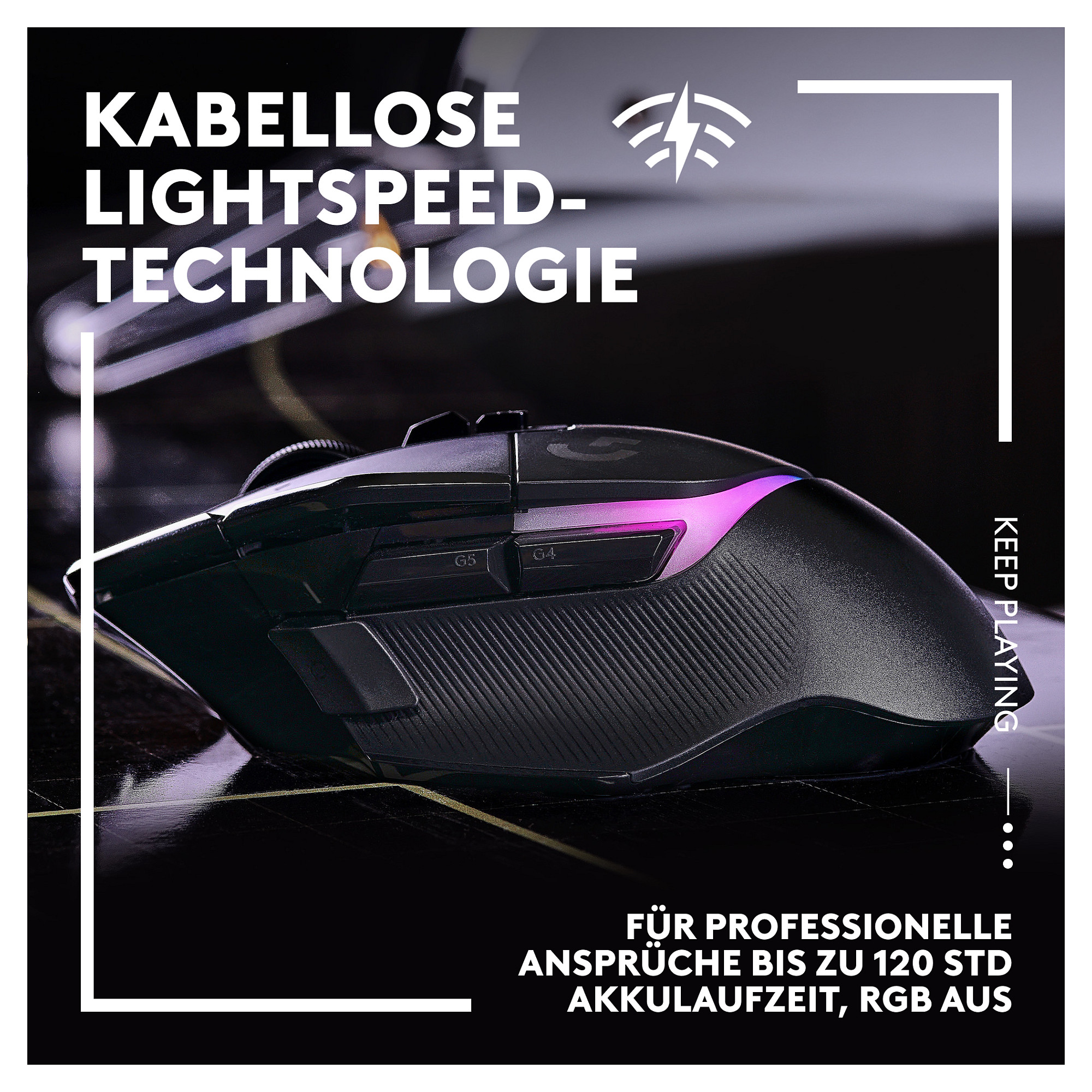 Maus Gaming Logitech G G502 X Plus / Wireless / HERO 25K / 25.600 DPI / 13 Butona / RGB - Zezë - 10