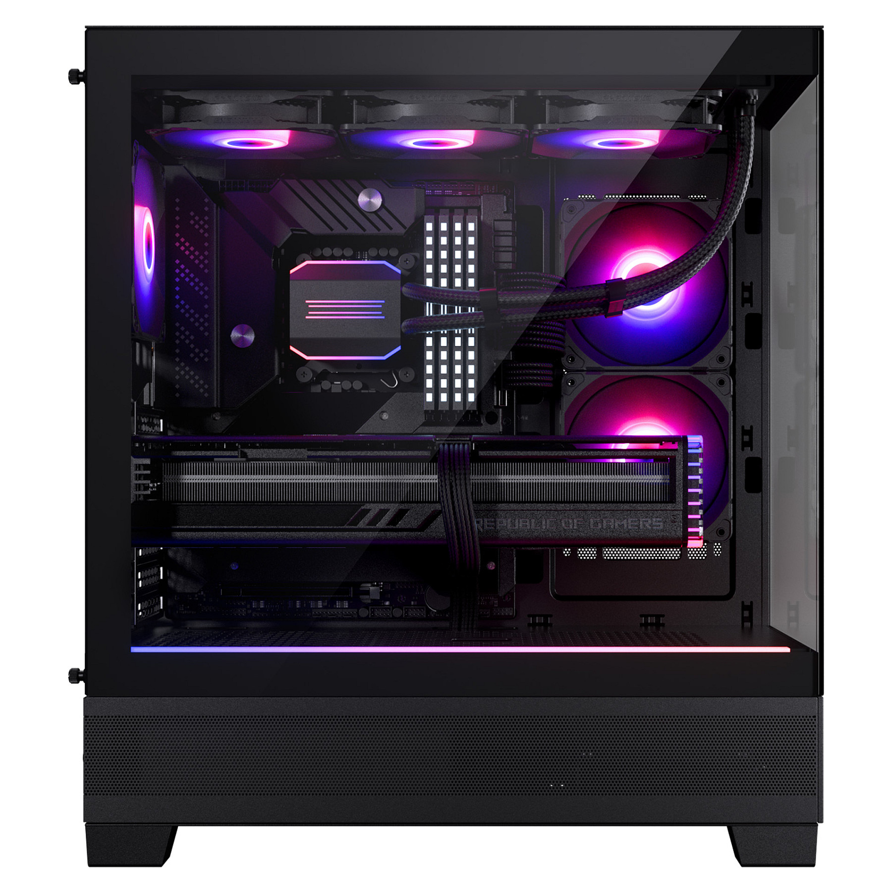 Kasë Phanteks XT View / Midi Tower / E-ATX / 3x 120mm D-RGB Fan / Tempered Glass x2 - Zezë - 4
