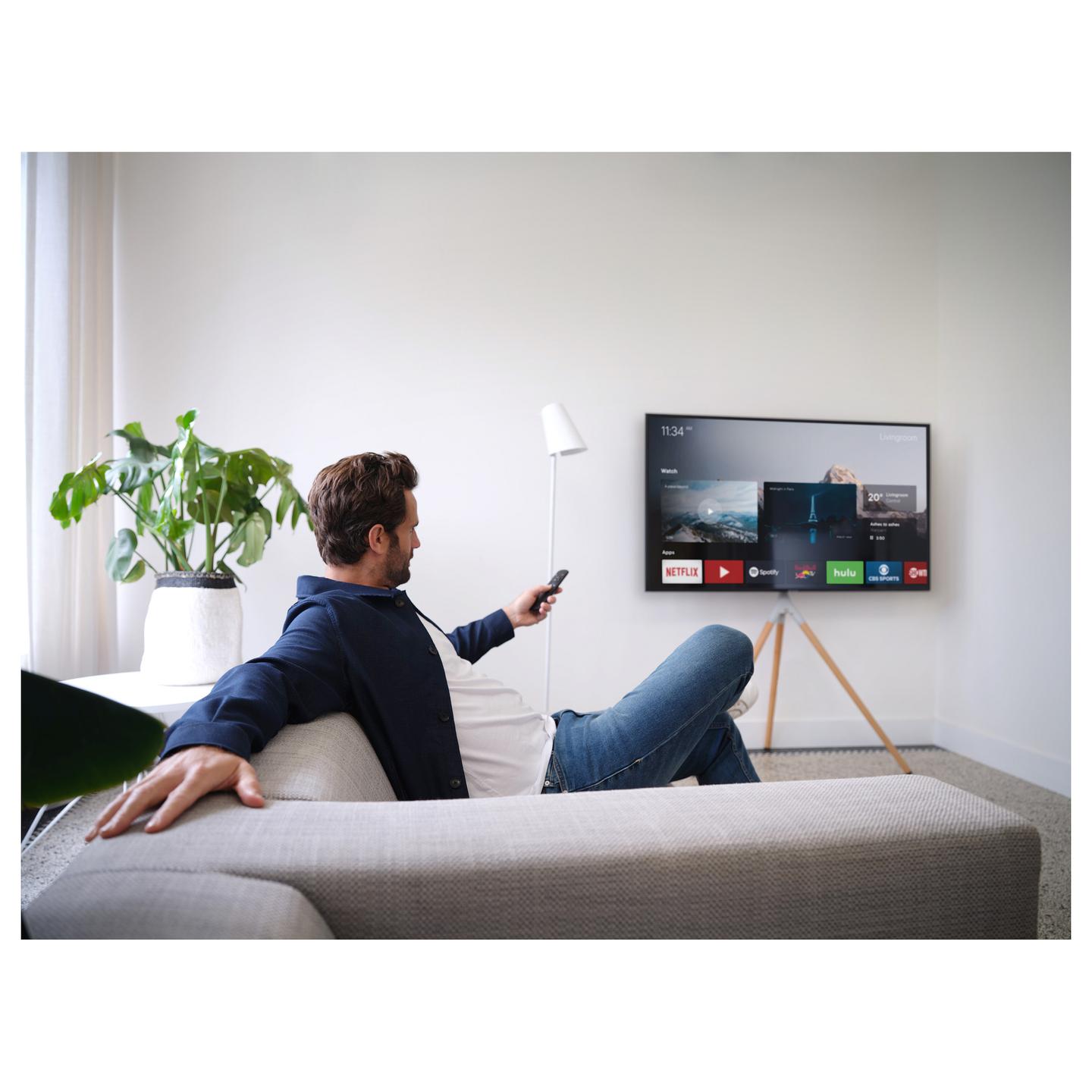 Mbajtëse për TV One For All WM 7472, Tripod, 32"-65", VESA 200 × 100 deri 400 × 400mm, deri 30kg, rrotullim 360° - Dru lisi, Argjend/Hiri - 6