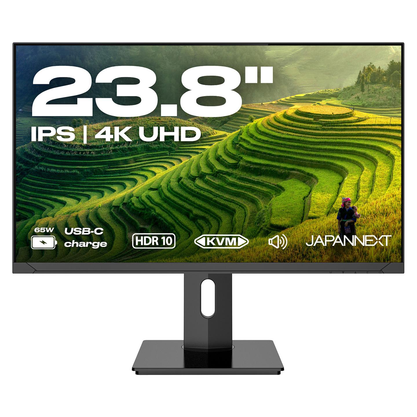 Monitor JAPANNEXT JN-IPS2380UHDR-C65W-HSP / 23.8" / 4K UHD IPS / 60Hz / 5ms / HDMI+DisplayPort+USB-C - Zezë