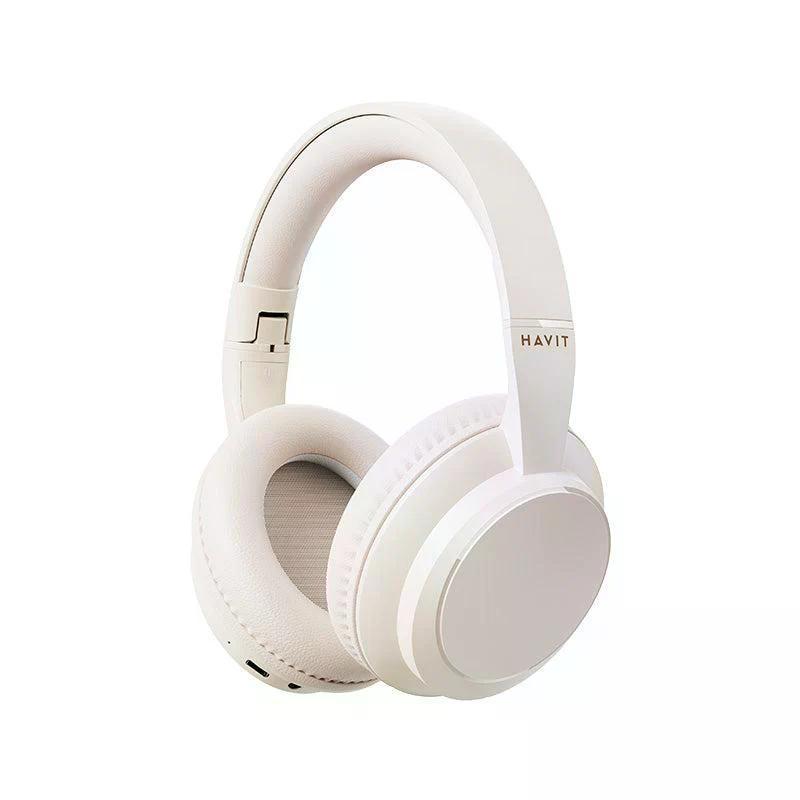 Kufje pa kabllo HAVIT H619BT / Bluetooth 5.4 + 3.5mm / 40mm / ENC / Mikrofon – Krem