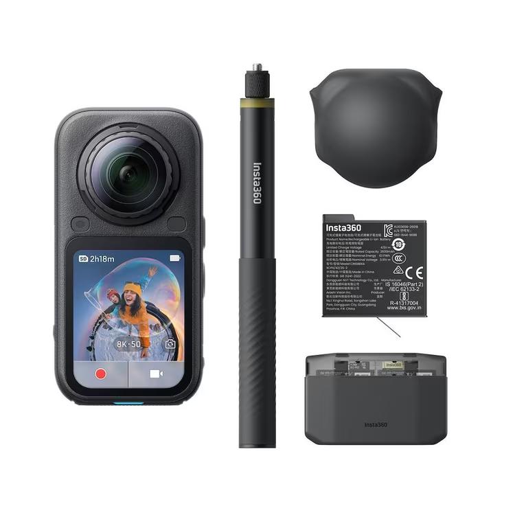 Kamerë Insta360 X6 Essentials Bundle / 8K 50fps / 120MP / 360° Action Camera - Midnight Black