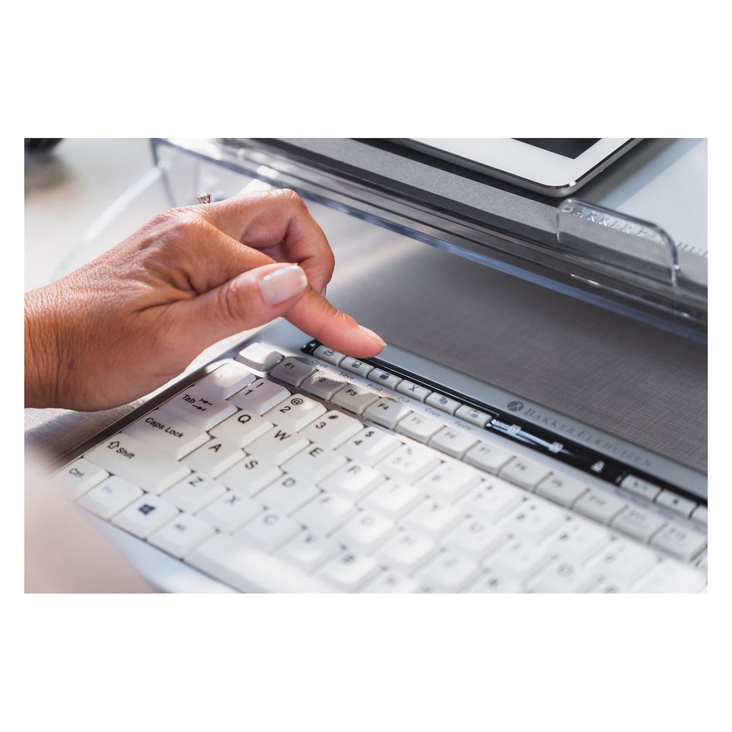Tastierë me kabllo BakkerElkhuizen S-board 840 / US QWERTY / Scissor / Tenkeyless - Gri e çelët/Bardhë - 2