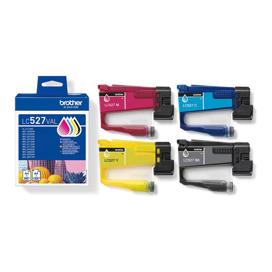 INK Brother LC527VAL, Paketim 4 copë – Zezë, Cyan, Magenta, Verdhe - 4