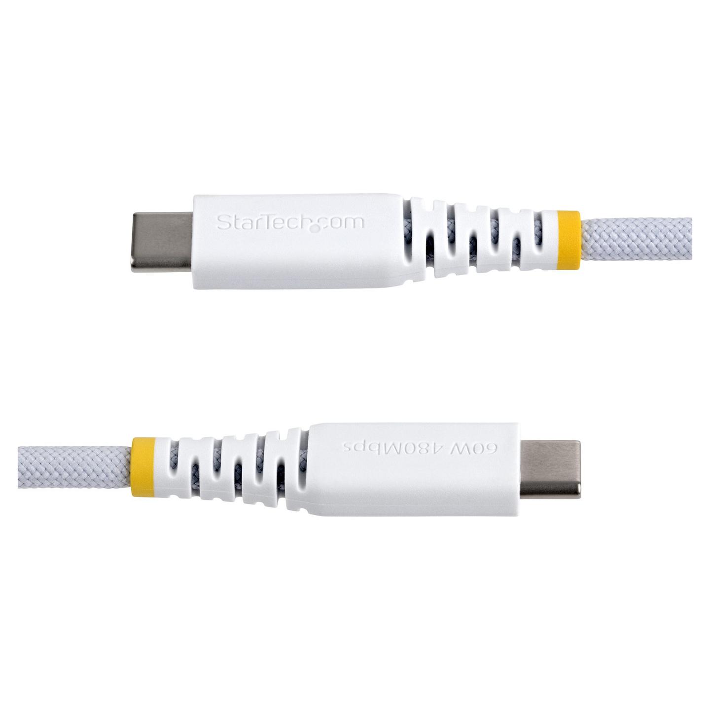 Kabllo USB StarTech.com USB2CC3MNCBRWH / USB-C në USB-C / USB 2.0 / 480 Mbit/s / PD 60W / 3A / 3m - Bardhë - 3