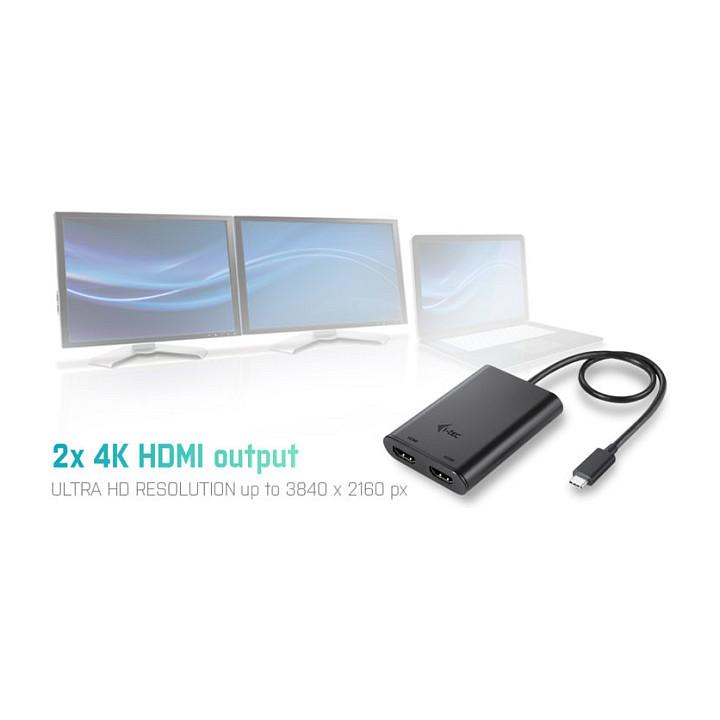 Adapter Video i-tec C31DUAL4KHDMI, USB-C, 2x HDMI, 2x 4K - Zezë - 5
