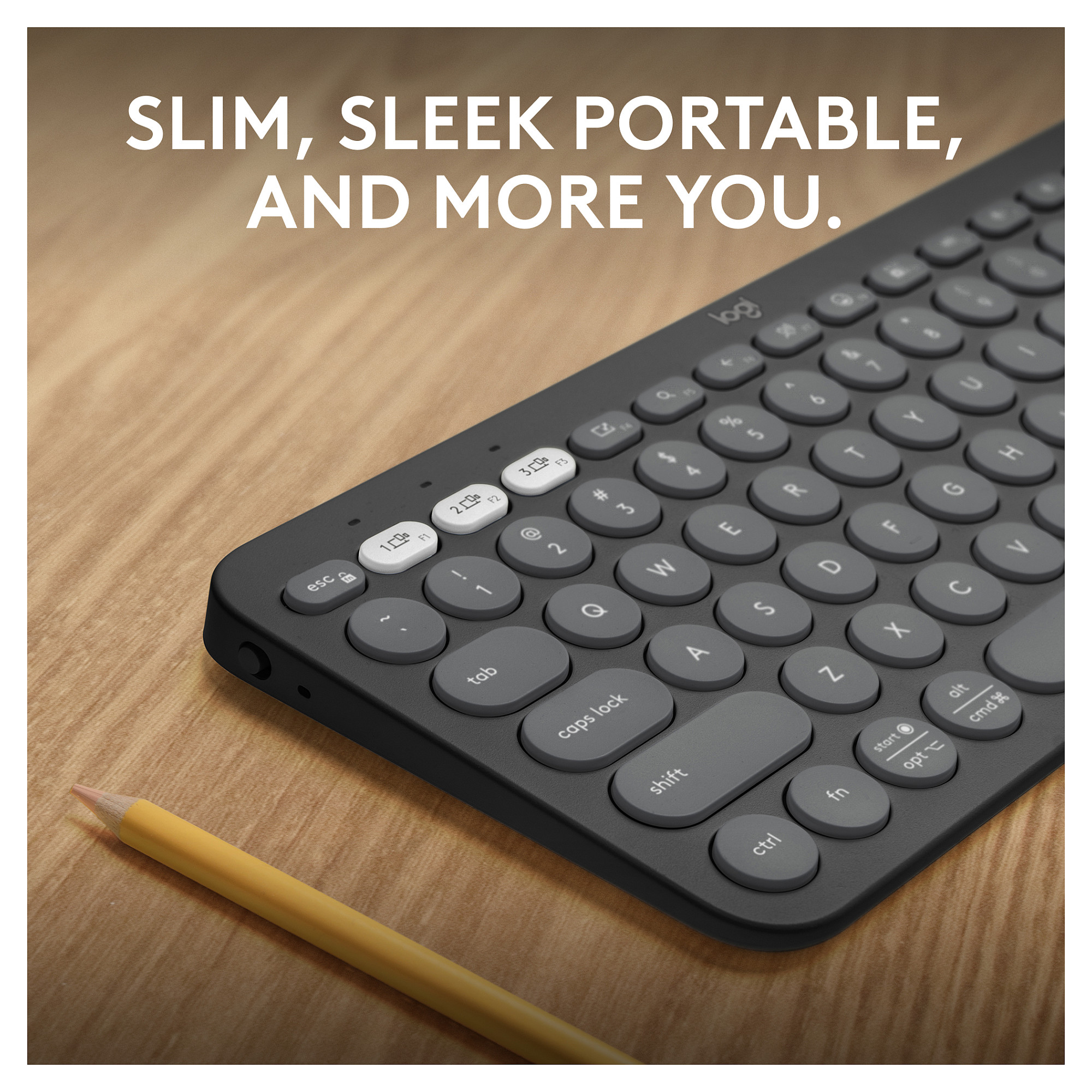 Tastierë Pa kabllo Logitech Pebble Keys 2 K380s / Kompakte / Scissor Switch / Bluetooth / 3 Pajisje / Easy-Switch / QWERTY US - Grafit - 7