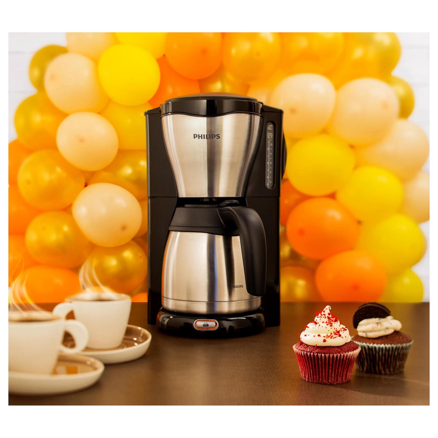 Aparat për Kafe me Filtër Philips Café Gaia HD7546/20, 1000 W, Kapacitet 1.2 L, Kanë Termike – Zezë/Argjend - 5