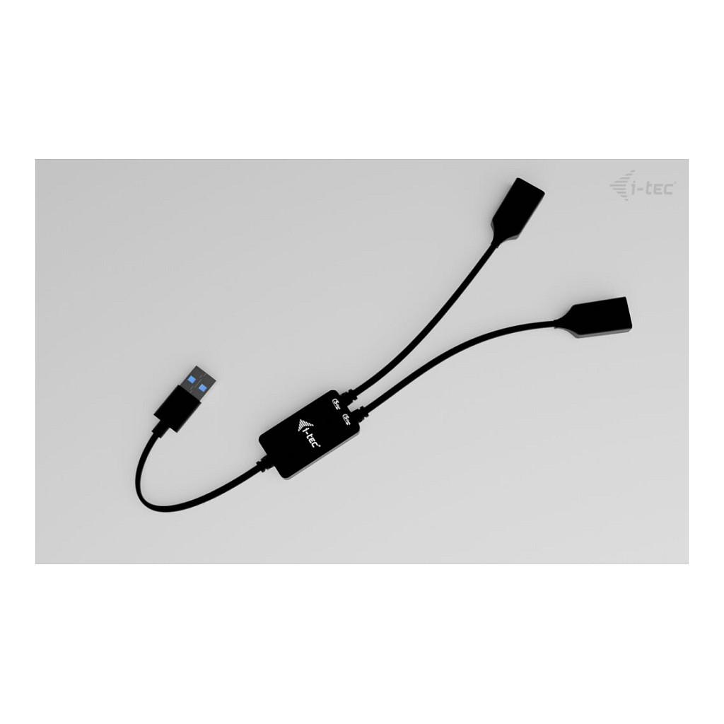 Hub USB i-tec U3CBLHUB2A, USB-A, 2x USB-A, USB 3.2 Gen 1, 5Gbps, Kabllo 10cm - Zezë - 4