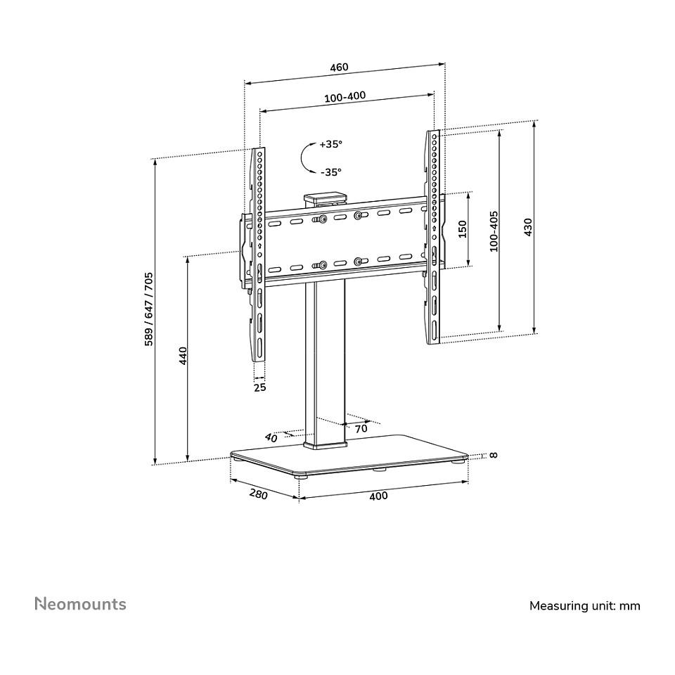 Mbajtëse për TV Neomounts DS45-430BL14, 32–55", 40kg, VESA 100 × 100–400 × 400mm, 70° - Zezë - 20