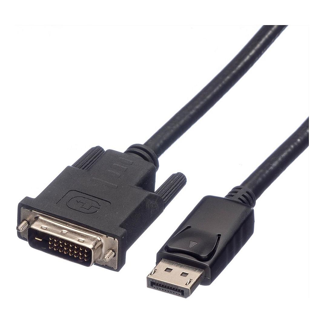 Kabllo DisplayPort ROLINE 11.04.5772 / DisplayPort 1.1 në DVI-D Dual Link / 2m / WQXGA 60Hz - Zezë