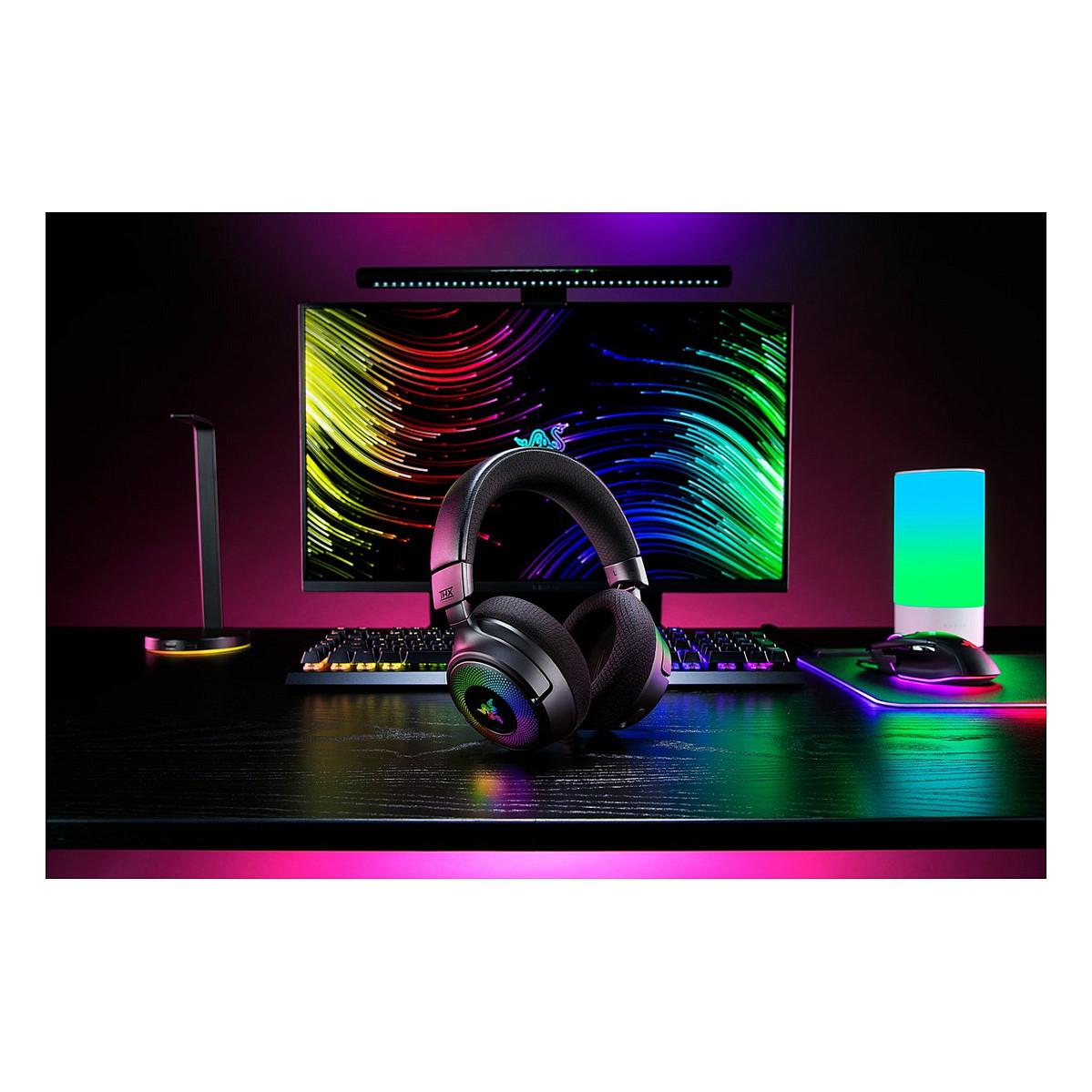 Kufje Gaming Razer Kraken V4, Wireless 2.4GHz, Bluetooth 5.3, USB, 40mm, Mikrofon - Zezë - 12