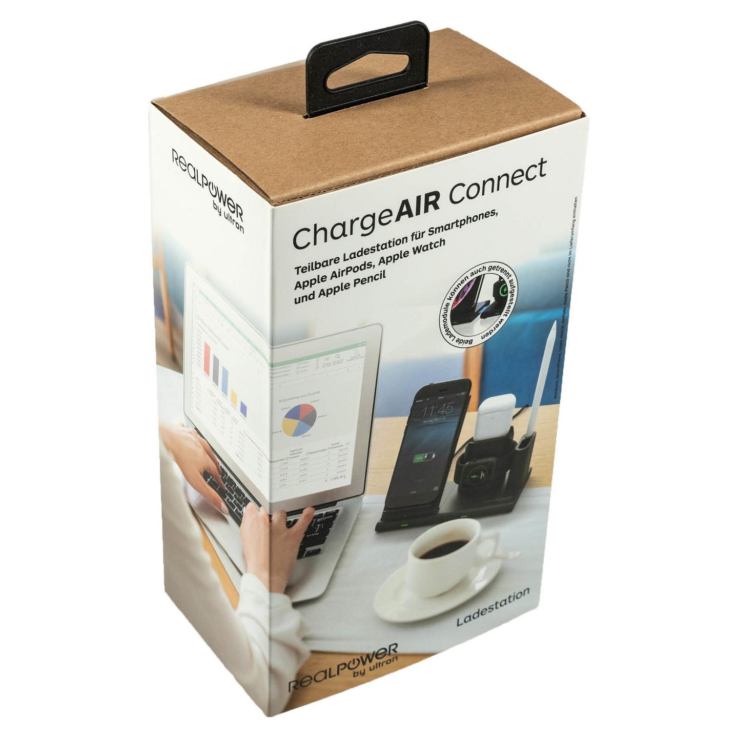 Karikues RealPower ChargeAIR Connect / Karikim Wireless / 10W / USB-C / 3 pajisje – Zezë - 4