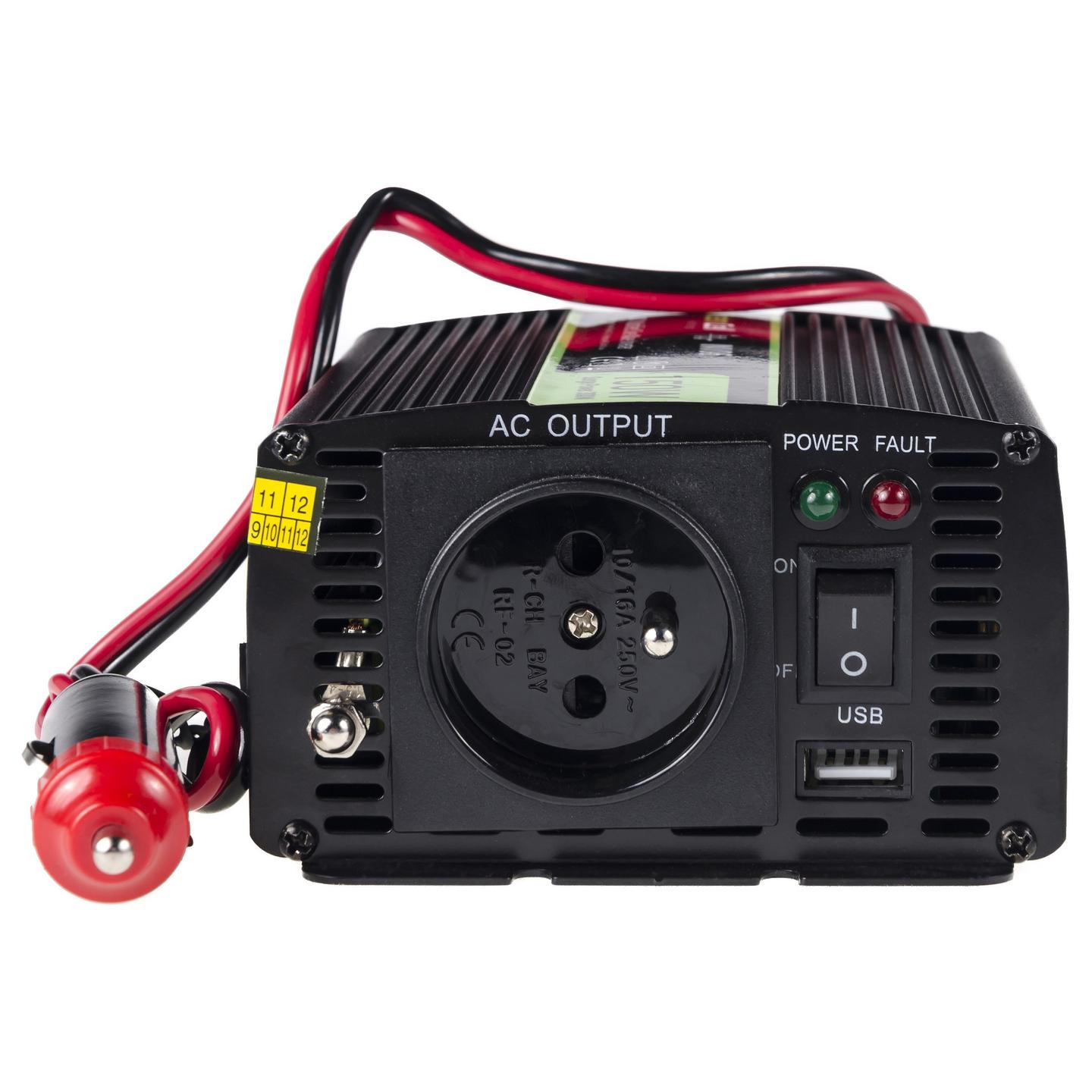 Inverter Green Cell INV06, 12 V DC në 230 V AC, 150 W / 300 W – Zezë - 2