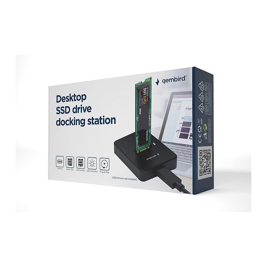 Docking Station Gembird DD-U3M2, USB-C 3.2 Gen 2, M.2 SATA/NVMe SSD, deri në 10 Gbps – Zezë - 8