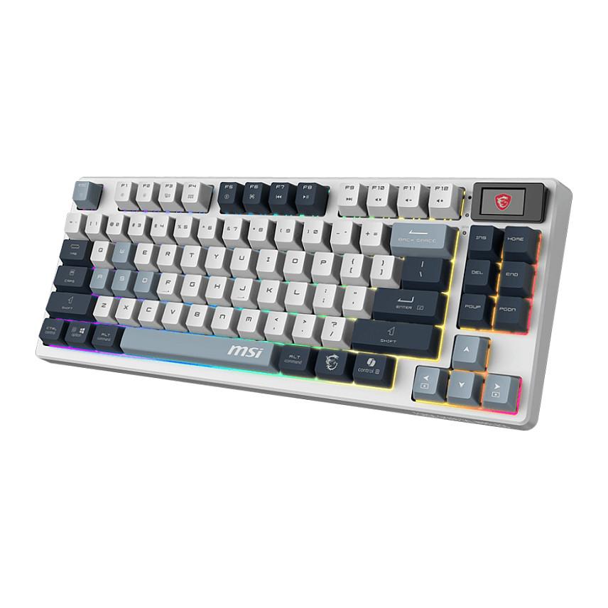 Tastierë Gaming MSI FORGE GK600 TKL / 83 keys / WIRELESS SKY / Mekanike / 4000mAh / RGB – Blu/Bardhë - 3