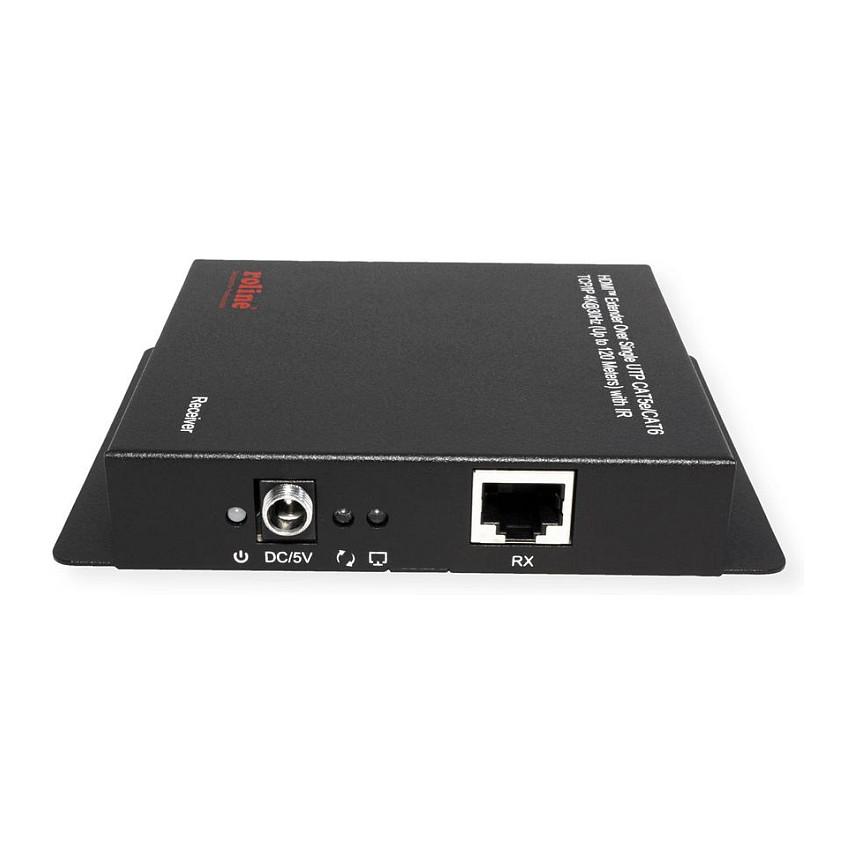 Extender ROLINE 14.01.3642, HDMI over IP, 4K UHD 30Hz, 120m, HDMI In+HDMI Out+RJ45+IR - Zezë - 4