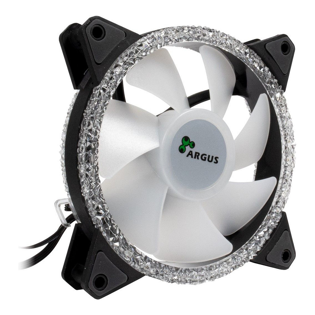 Ftohës për Kasë Inter-Tech Argus RGB-FAN Set RS-07 / 120mm / 25mm / 900 RPM / PWM / RGB / 24 LED / 3-Pack / Controller – Zezë - 3