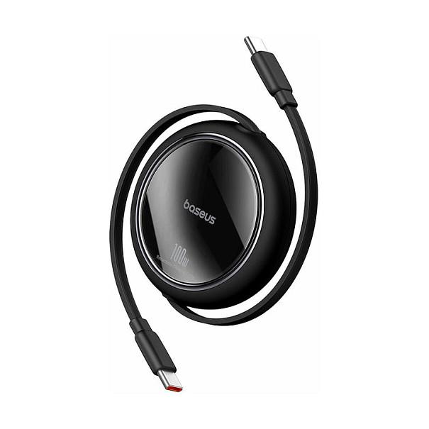 Kabllo USB Baseus Free2Draw Mini, USB-C, USB-C, 1m, 100W PD, Retraktuese - Zezë - 4