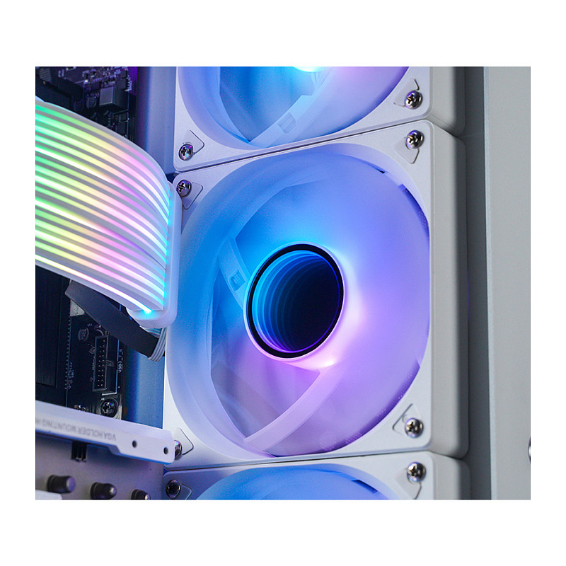 Ftohës për Kasë Jonsbo SL-120 / 120mm / 600-1500 RPM / PWM / ARGB / 101.06 m³/h / 32 dBA / 20 LED – Bardhë - 3