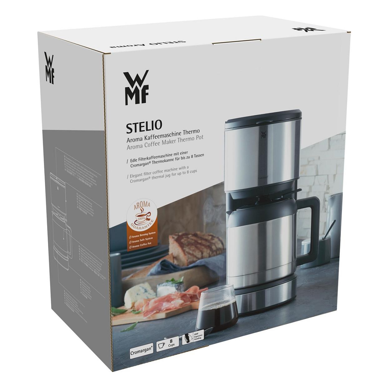 Aparat për Kafe me Filter WMF Stelio Aroma Thermo, 1000 W, 1 L, 8 Filxhanë, Enë Termike – Argjend/Zezë - 9