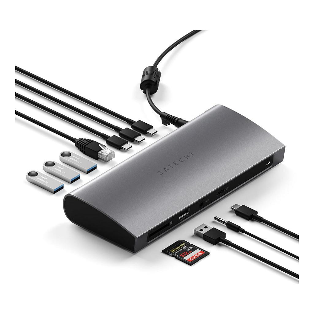 Docking Station Satechi ST-UCT4DM / 4x USB-A / 3x Thunderbolt 4 / Ethernet / Audio / SD / 96W PD / 135W – Hiri - 4