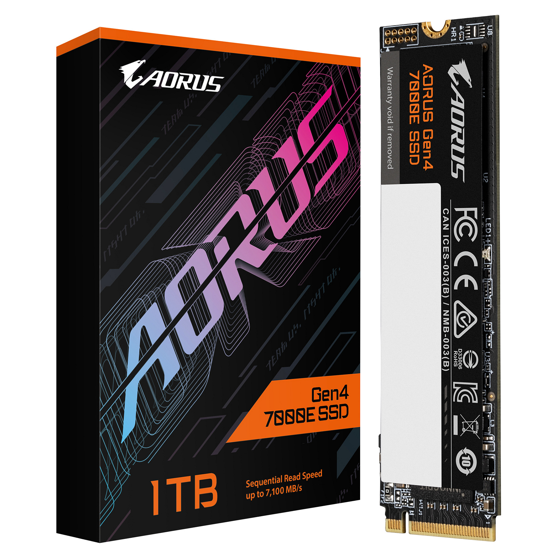 SSD e Brendshme GIGABYTE AORUS Gen4 7000E AG470E1TB / 1TB / M.2 2280 / PCIe 4.0 x4 / NVMe 1.4 / 7100MB/s Read / 6100MB/s Write - 4
