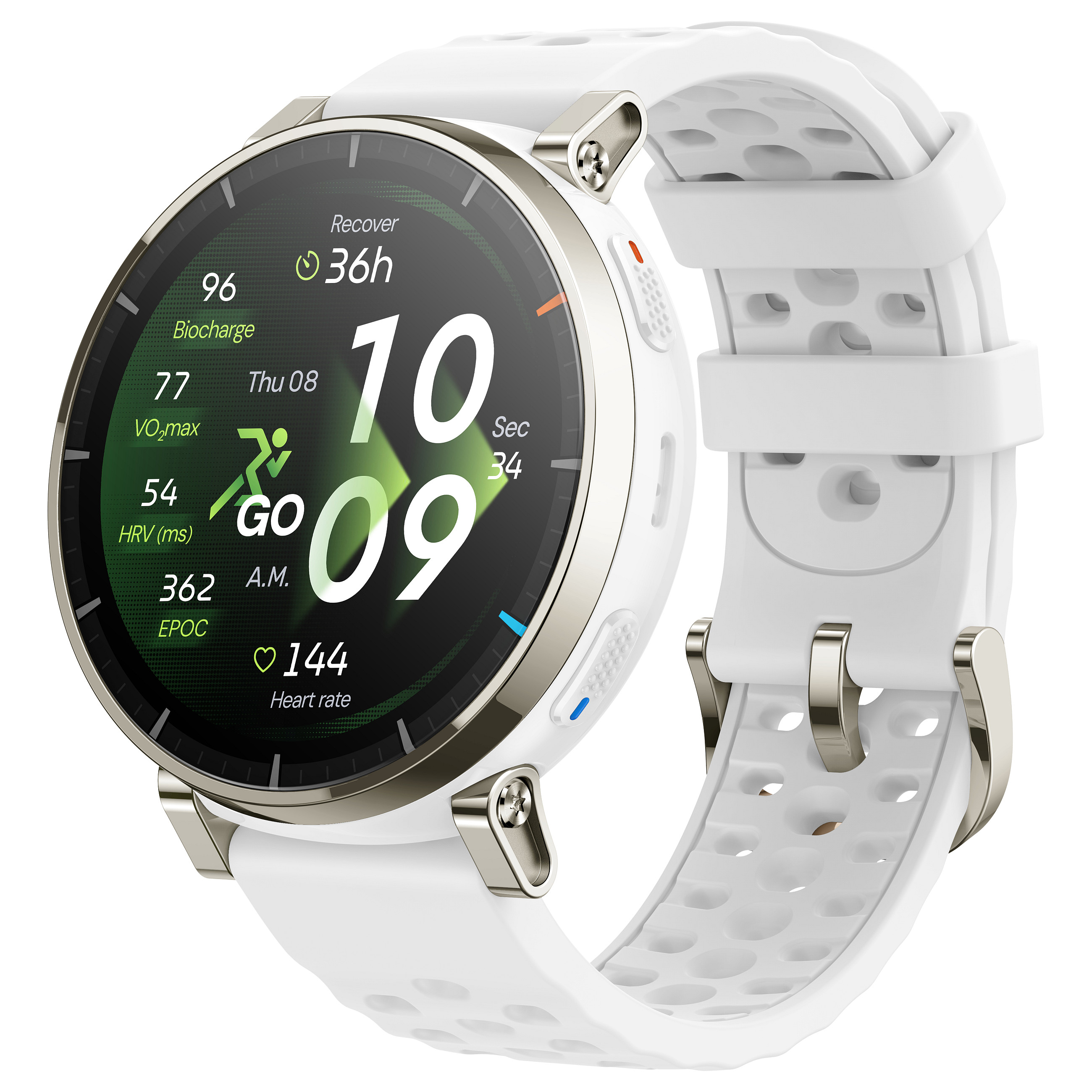 Orë e Mençur Amazfit Active 3 / AMOLED 1.32" / GPS / BioTracker / Silikon - White - 3