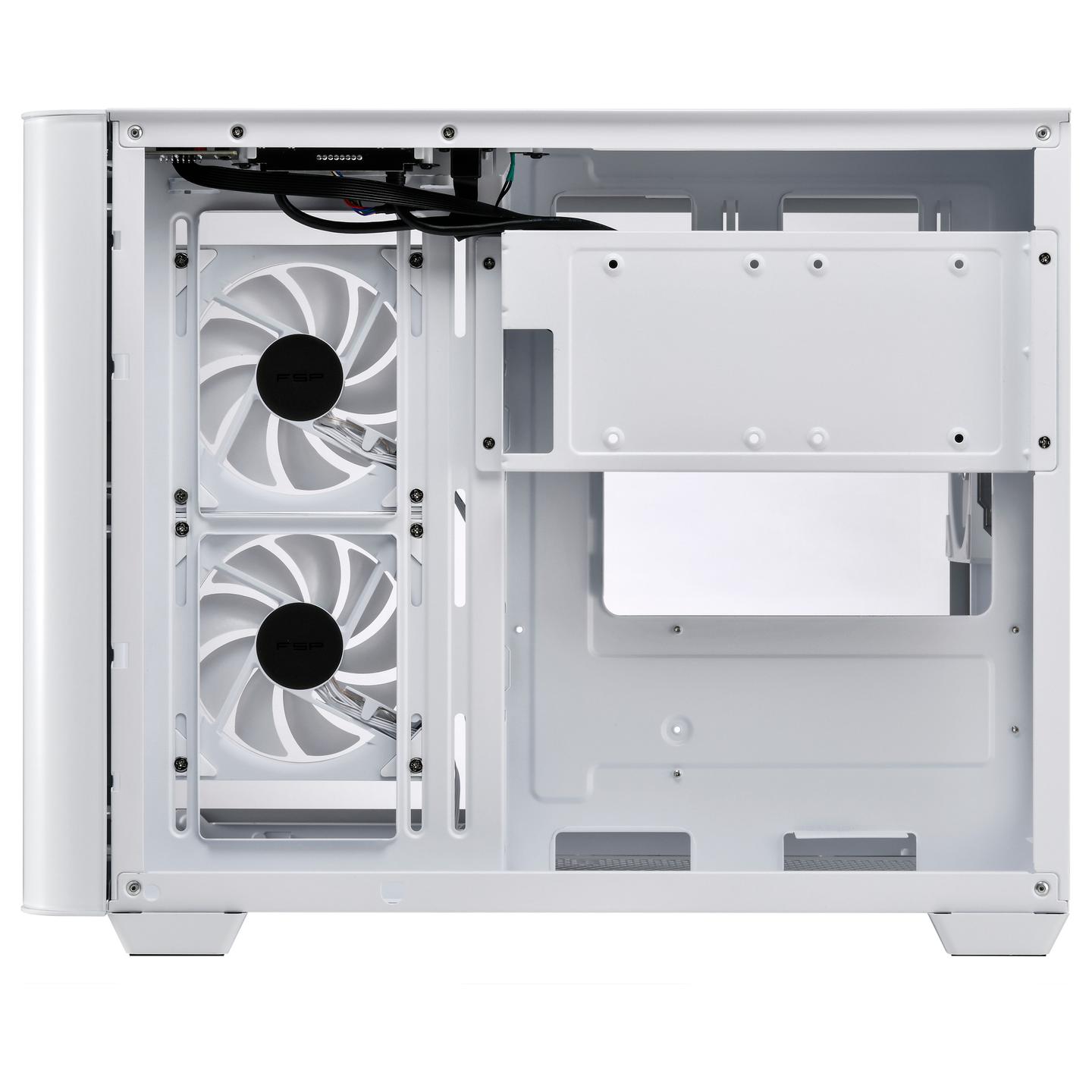Kasë FSP S380 / Micro-ATX Mid-Tower / 2x120mm Reverse ARGB (Anë) + 1x120mm ARGB (Prapa) / 2xUSB Type-A + USB Type-C / Xham i Temperuar i Lakuar – Bardhë - 8